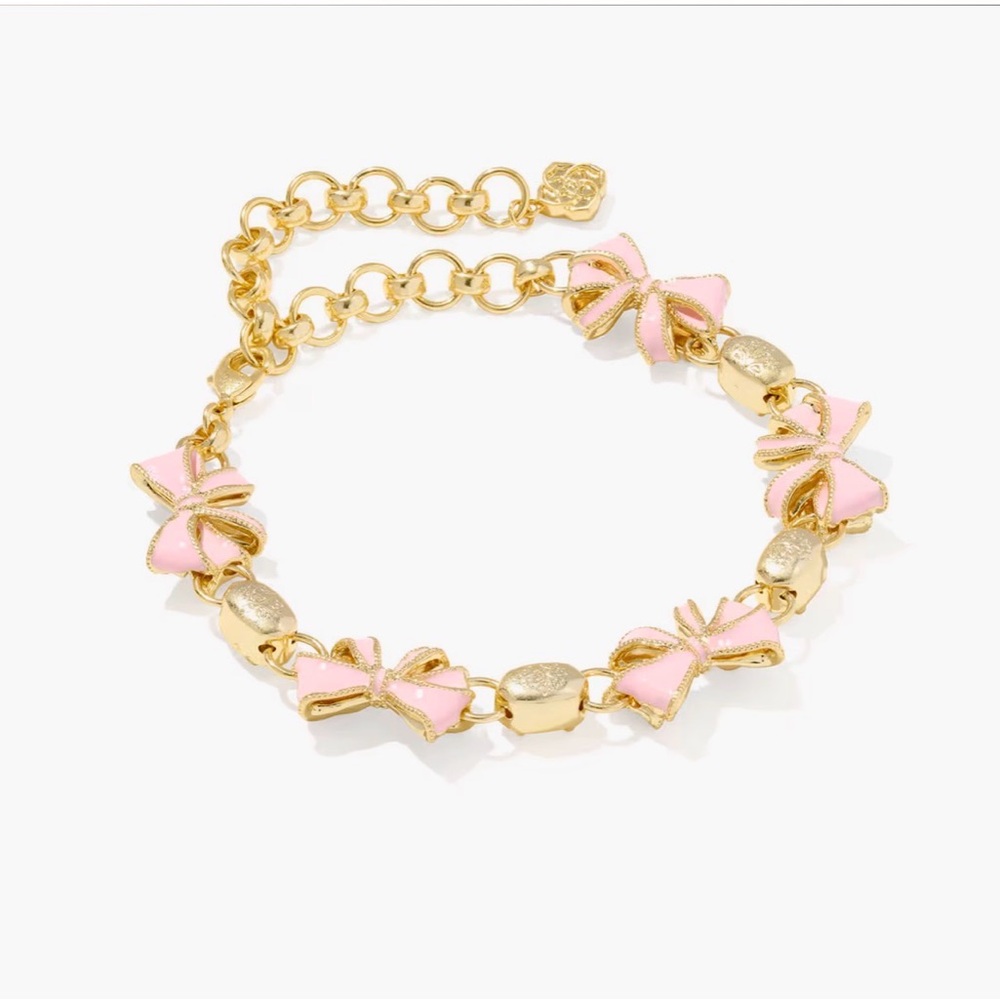 Kendra Scott x LoveShackFancy Bow Gold Delicate Chain Bracelet NEW